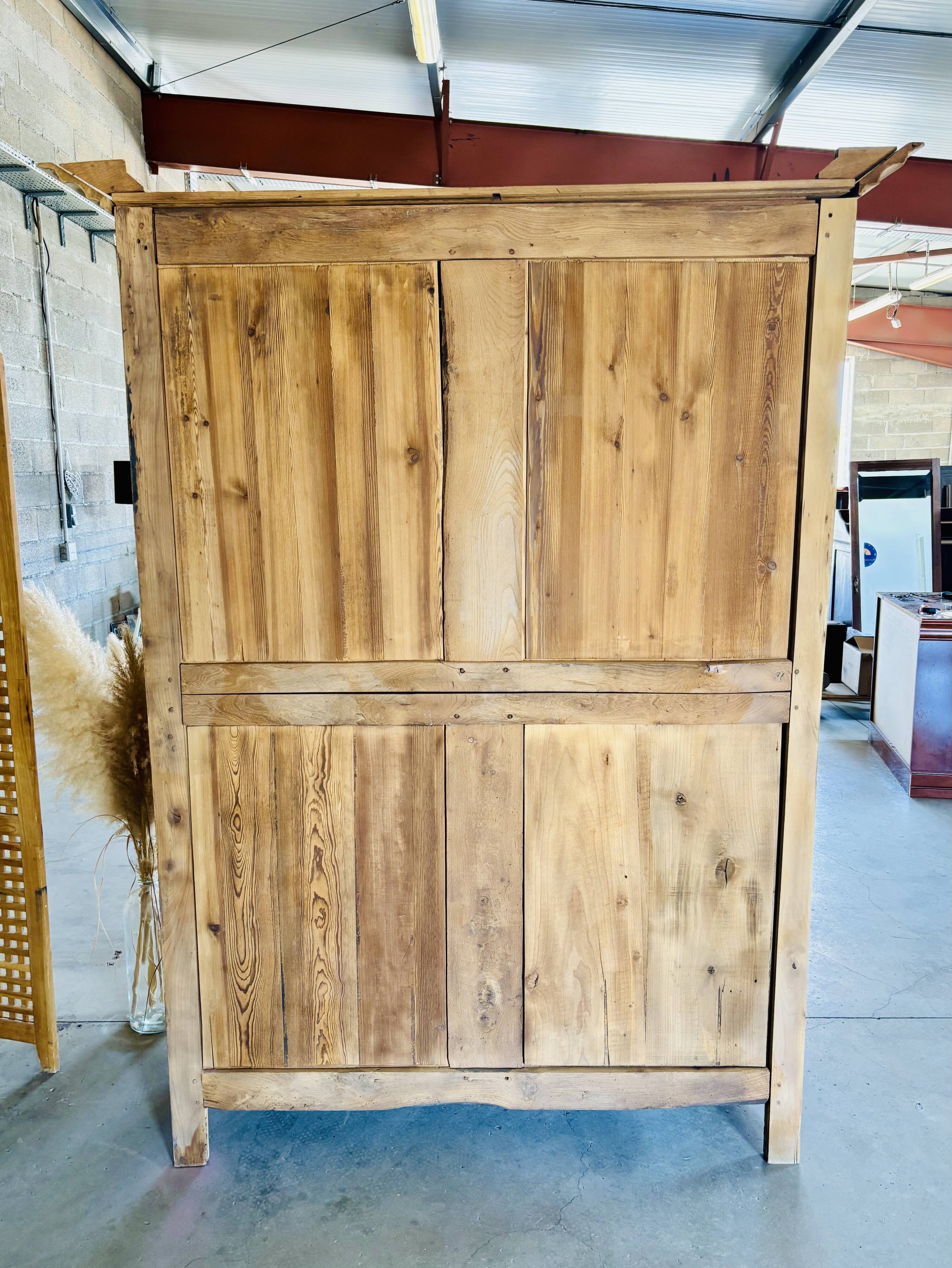 Antique cherry wood wardrobe – fully sandblasted