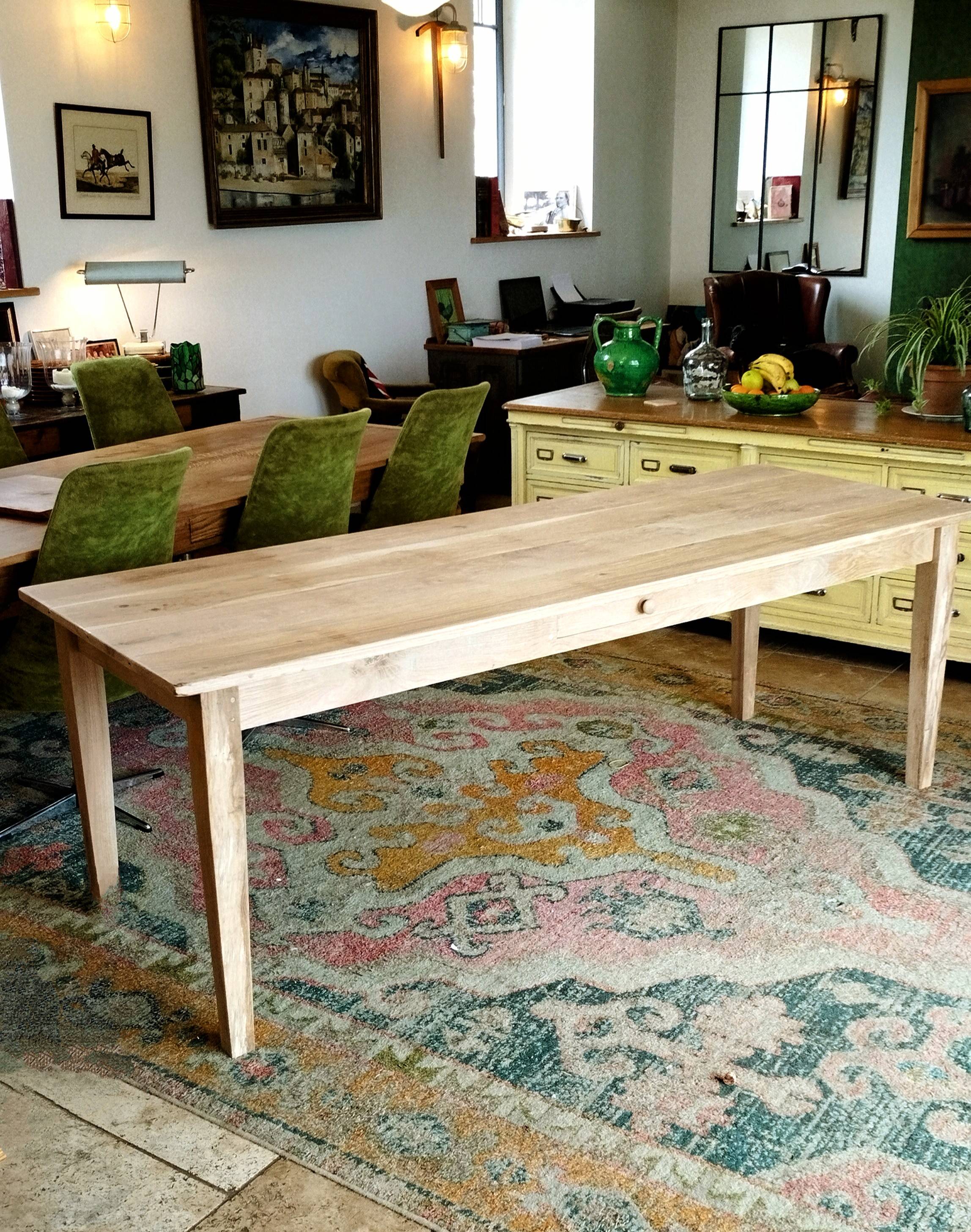 Solid oak farmhouse table 220 X 80 cm