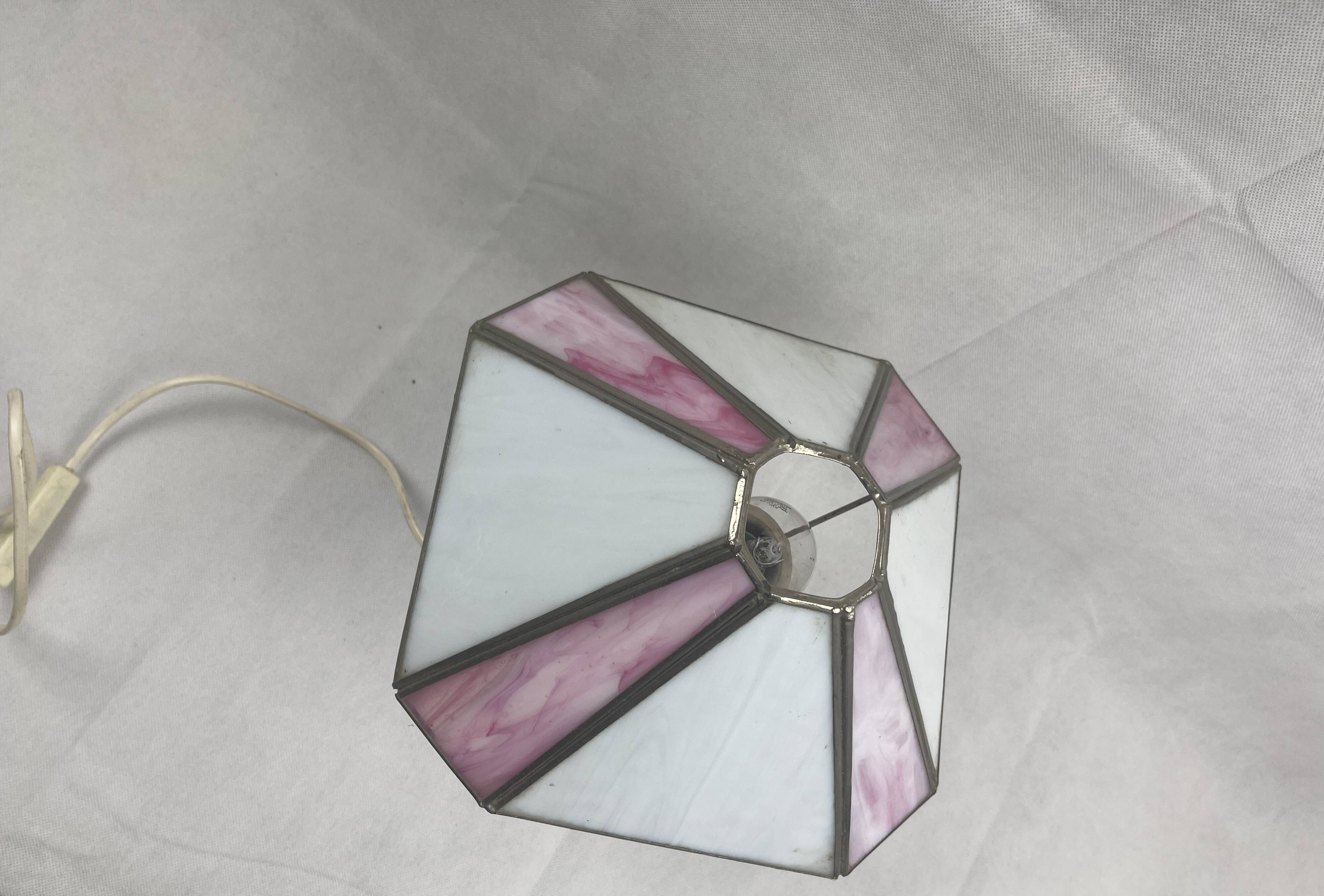 White and pink glass paste lamp