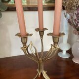 Brass flower candlestick