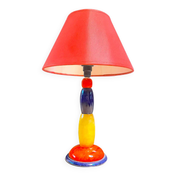 Lampe Totem Céramique Multicouleur, 1980