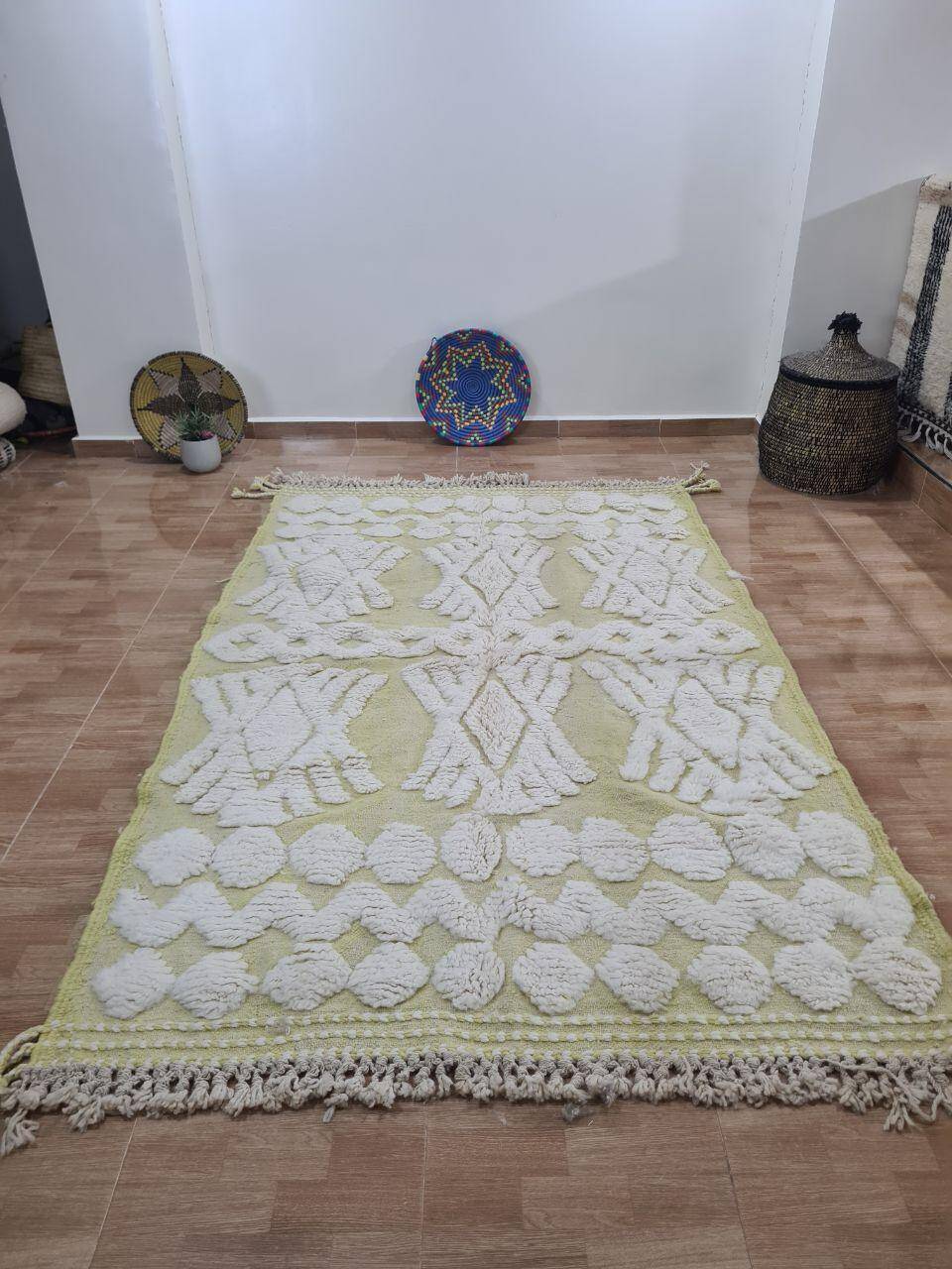 Handmade wool Berber rug 250x150 cm