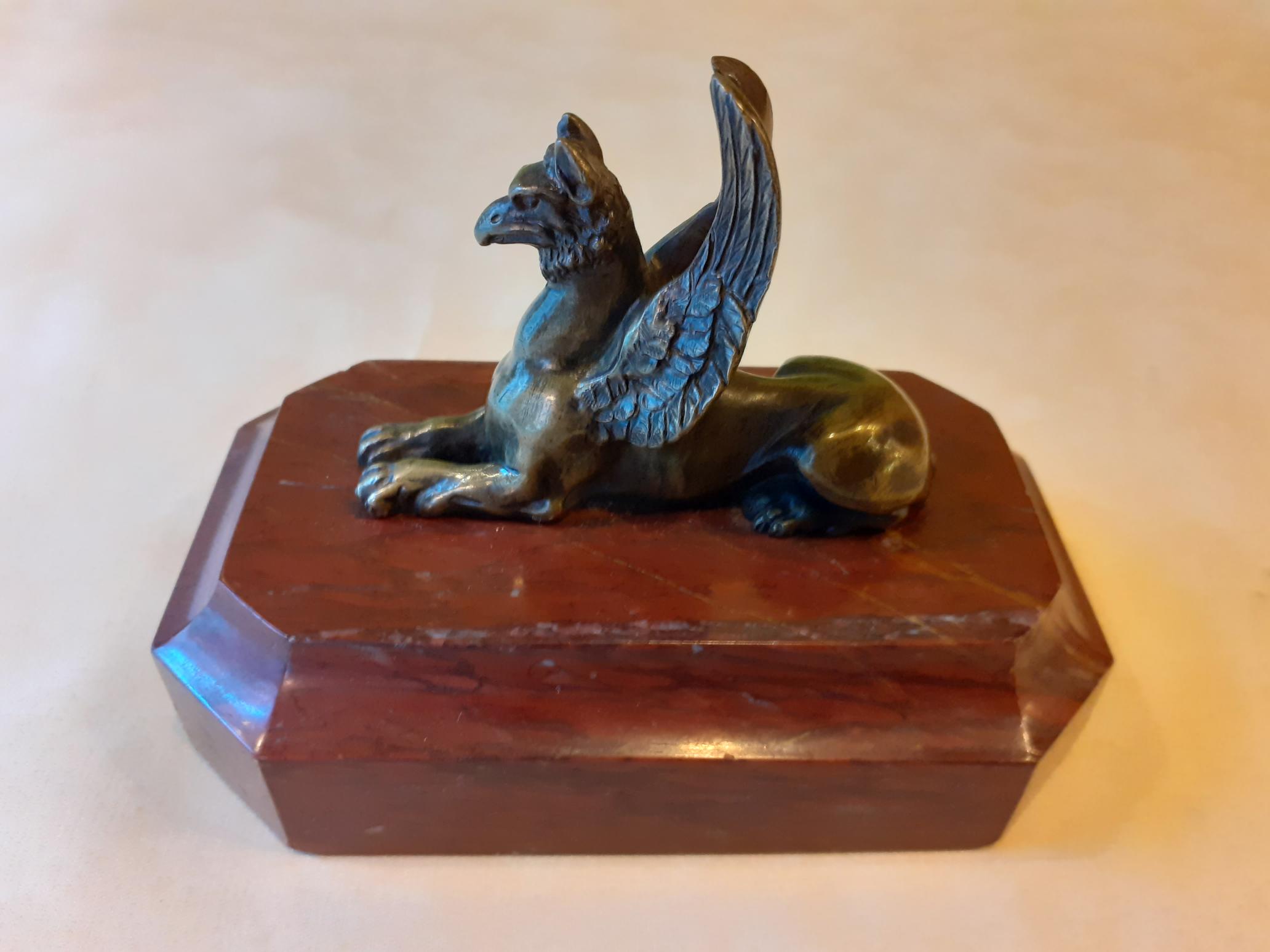 Bronze and marble paper press