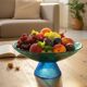 Vintage Glass Blown Fruit Bowl – Blue and Green Design Centrepiece