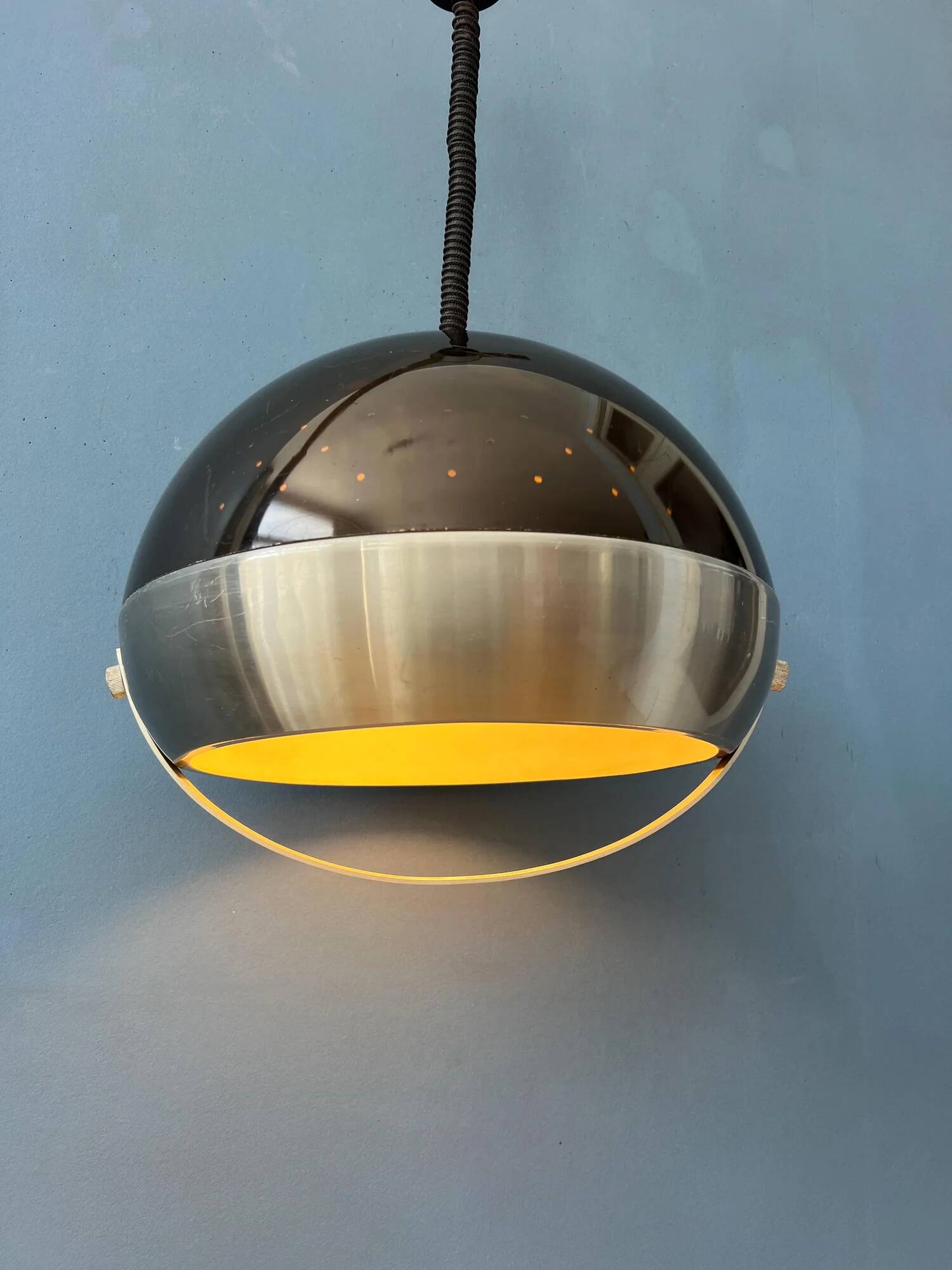 Mid-century Lakro space age dome pendant lamp