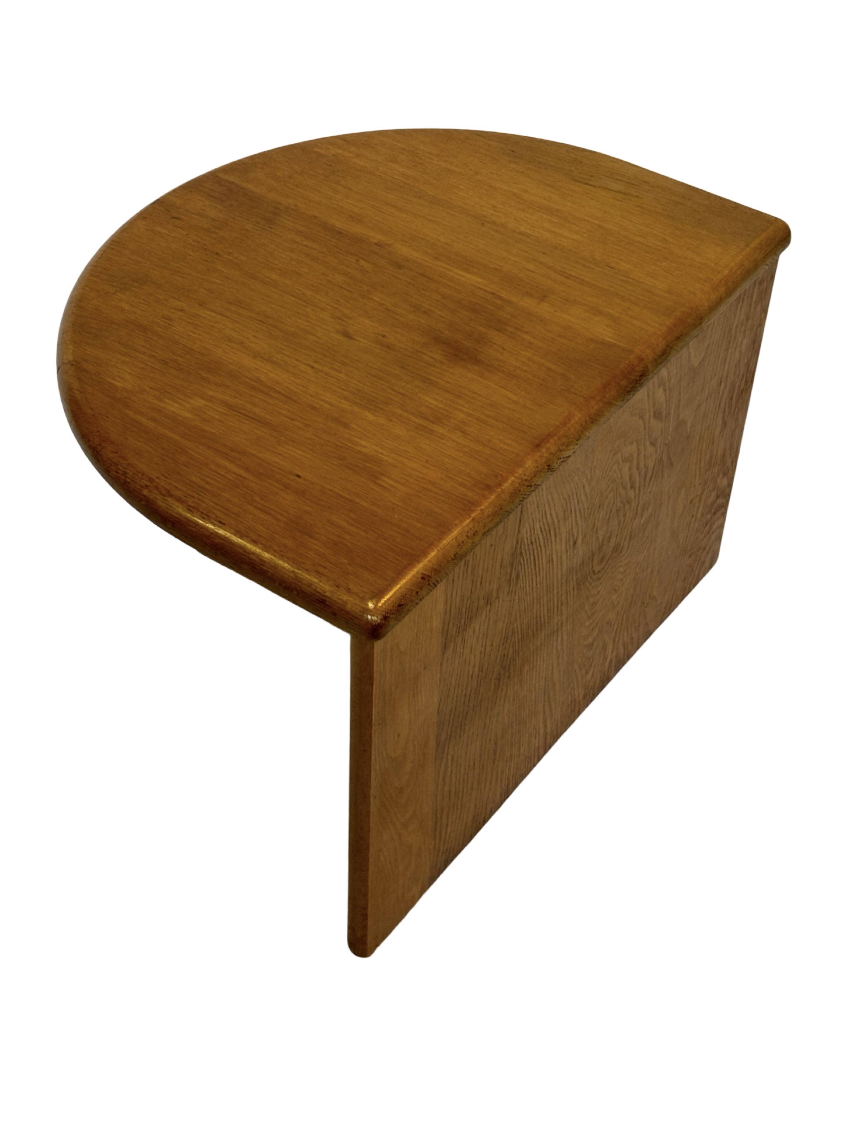 Vintage Side Table In Oak Minimalist 80's Design