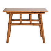 Table basse en bambou et en bois, années 1960
