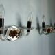 Pair of vintage glass/mirror two-arm wall lights