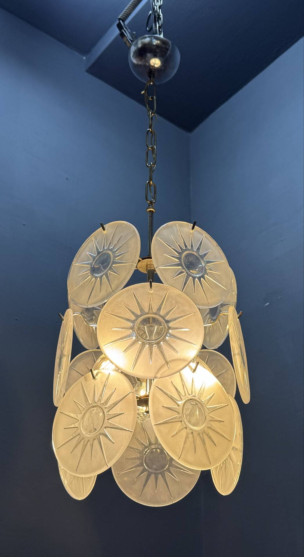 Chandelier en verre de Murano des années 1970