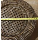 Anciens Dessous Presentation plates round natural vintage rattan wicker antique