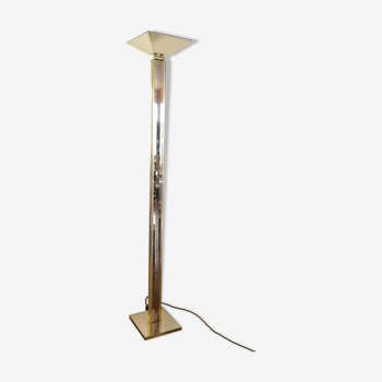 Golden halogen floor lamp and mirror