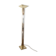 Lampadaire halogène doré et miroir