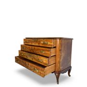 Italian art deco burl walnut chest of drawers, 1930s/1940s