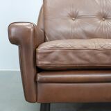 Mid-century Danish two-seat leather sofa by Svend Skipper, 1960s