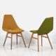 2 chaises en bois et tissu, vers 1950