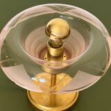 Art Deco bedside lamp in brass and etched glass
