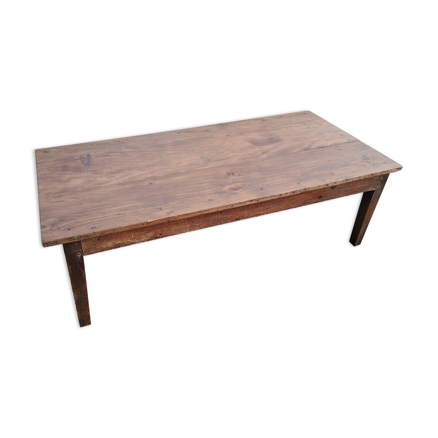 Farm coffee table in oak and fir spindle feet