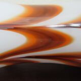 Vase vintage en opaline florentine orange et blanche