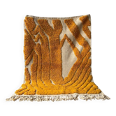 Tapis de salon fait main artisanale taille 150 x 250 cm orange