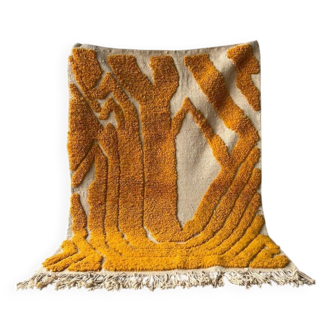 Handmade living room rug, 150 x 250 cm, orange