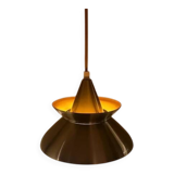 Vintage Danish chrome/ochre pendant - Doo Wop style lamp