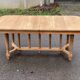 Renovated dining table in solid oak from the 19th century in Napoleon III style.
