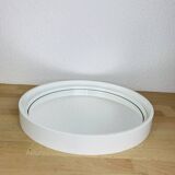 Space age mirror with white rim from the 70s