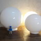Globe 20cm en verre blanc ancien pour lampe suspension