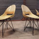 Set of 4 beige chairs by Miroslav Navràtil by Vertex