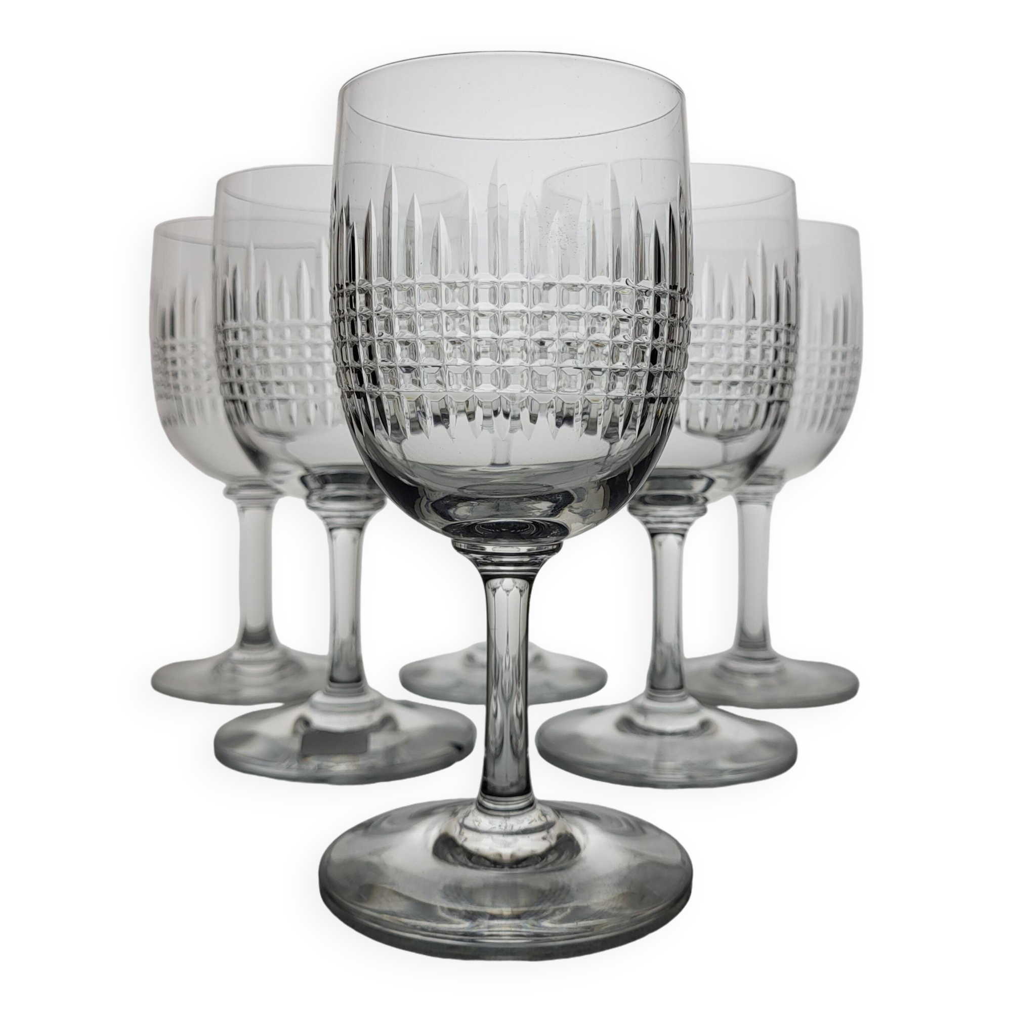 6 Baccarat crystal water/wine glasses Nancy model