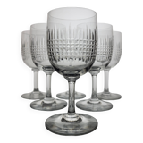 6 Baccarat crystal water/wine glasses Nancy model