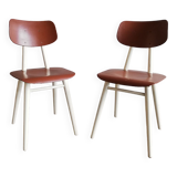 2 vintage Czech wooden chairs, Ton ex Thonet, 1960