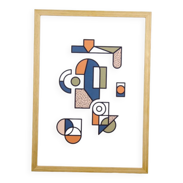 Illustration - Abstract geometric graphic colorful A3 poster numbered #004