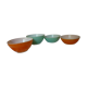 4 green and orange bowls duralex 70s
