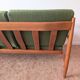 Scandinavian teak and green fabric banquette Free-Span from the 1960s.