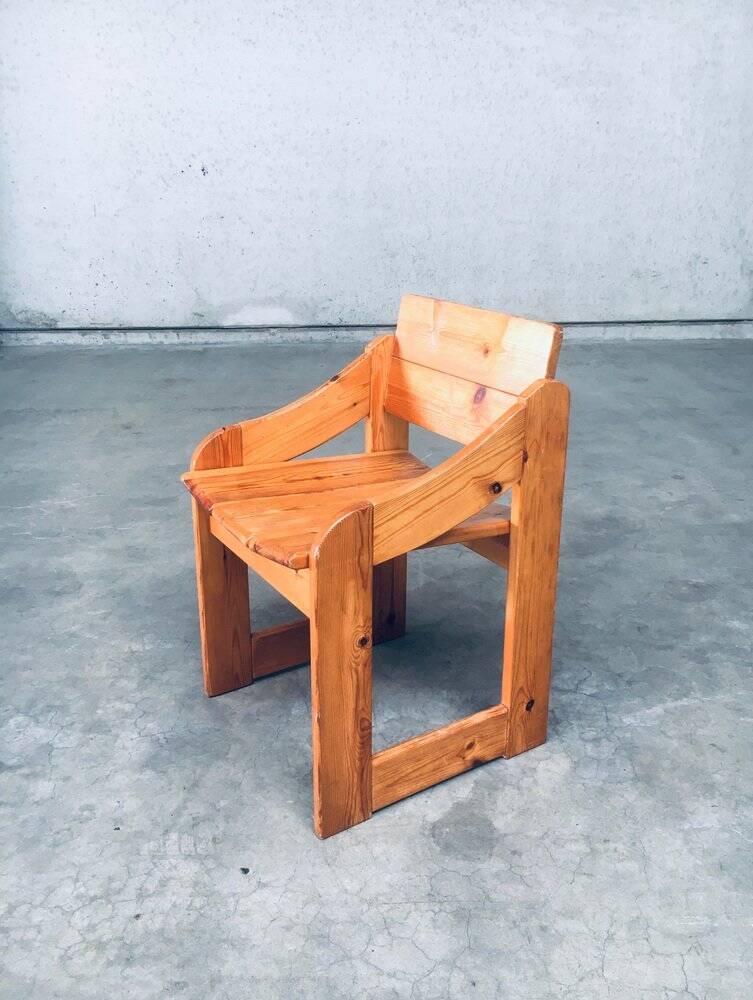 Set of Scandinavian Pine Side Chairs, Sweden, 1960s