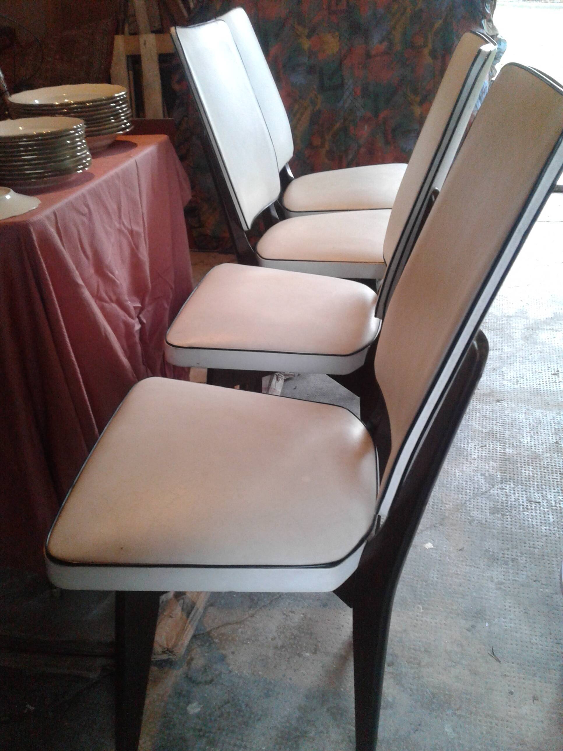 4 vintage chairs in skai