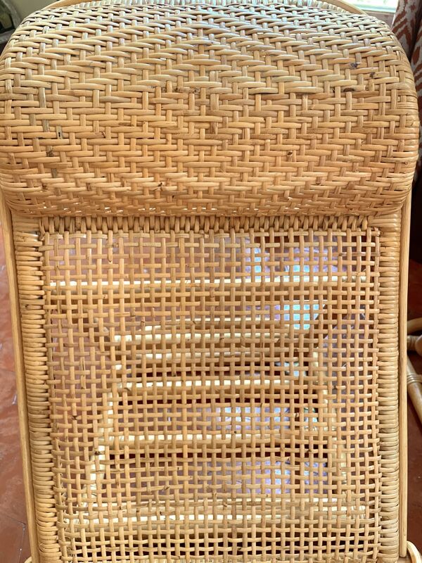 Paire de fauteuils pliables en rotin