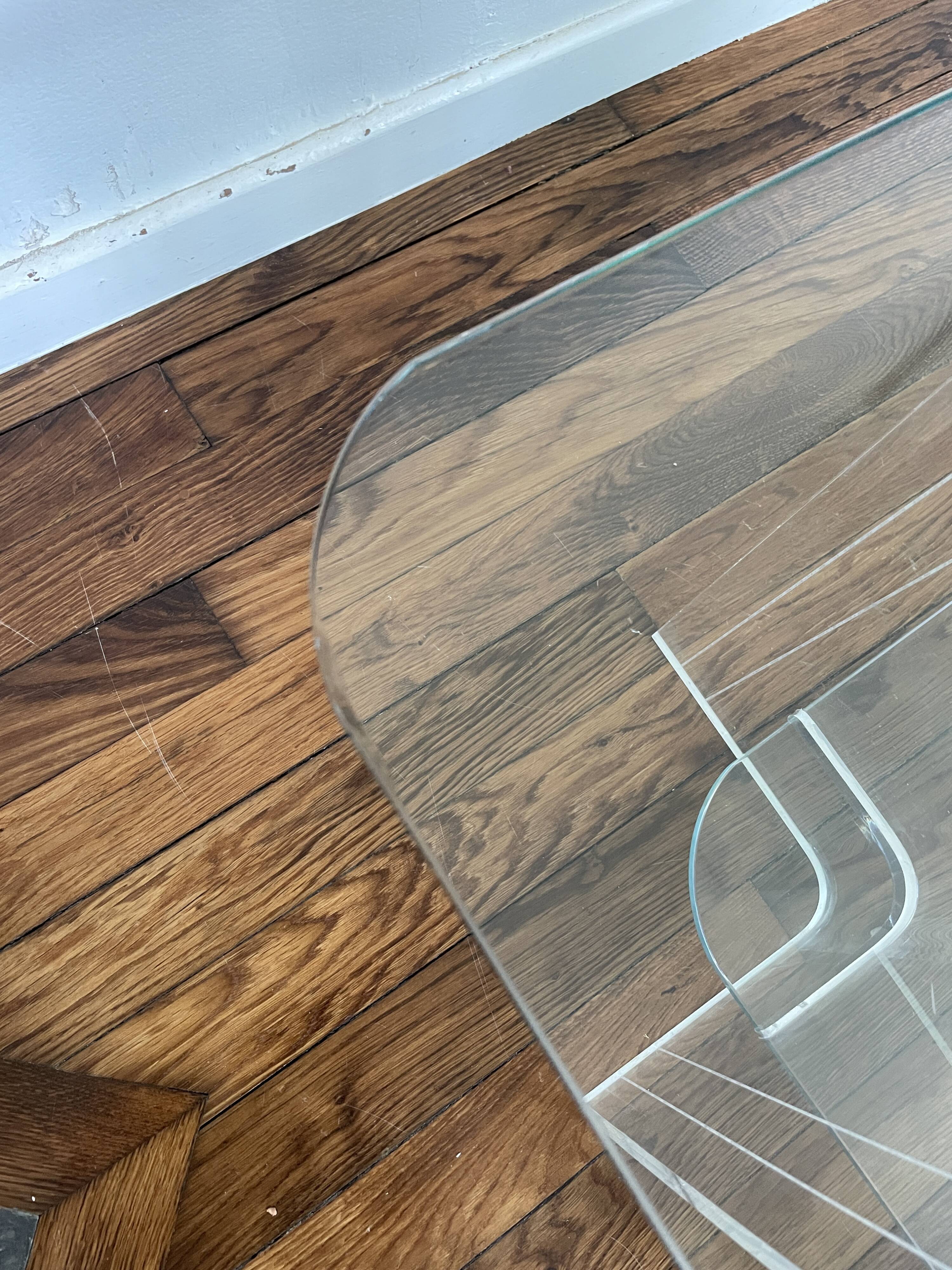 Table Basse en Verre et Plexi Vintage