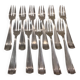 11 silver-plated metal cake forks Boulenger Betty