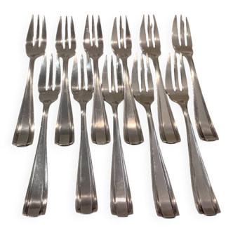 11 silver-plated metal cake forks Boulenger Betty