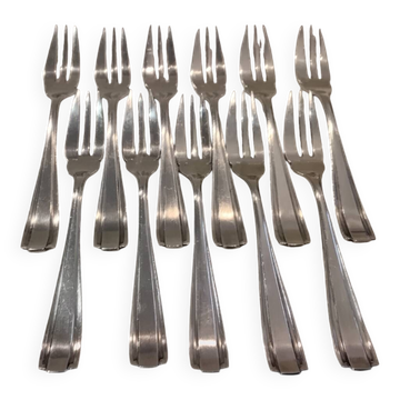 11 silver-plated metal cake forks Boulenger Betty