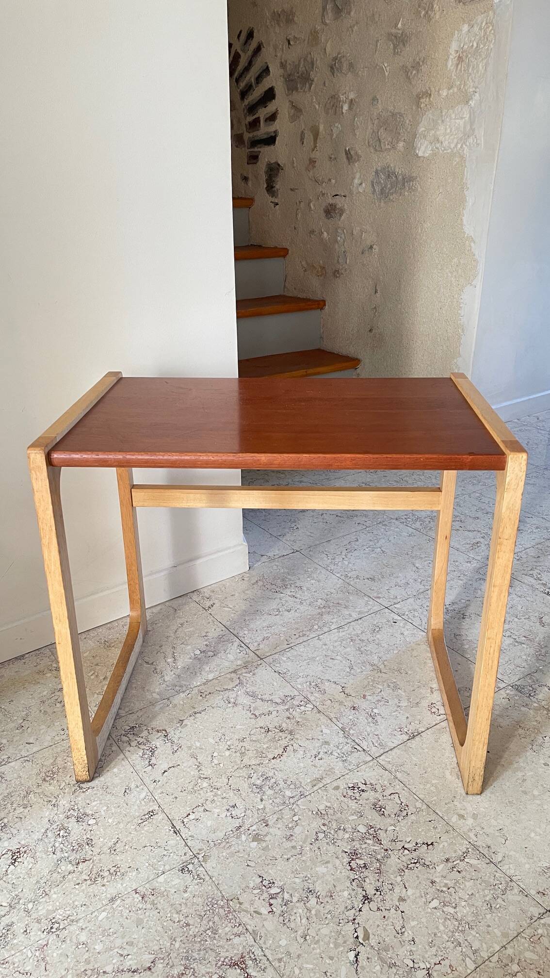 Table basse bois exotique vintage