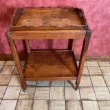 Wooden serving trolley with removable tray
