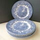 Set of 6 dessert plates in English porcelain