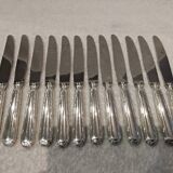 12 silver plated dessert knives, goldsmith Ercuis Louis XVI Trianon