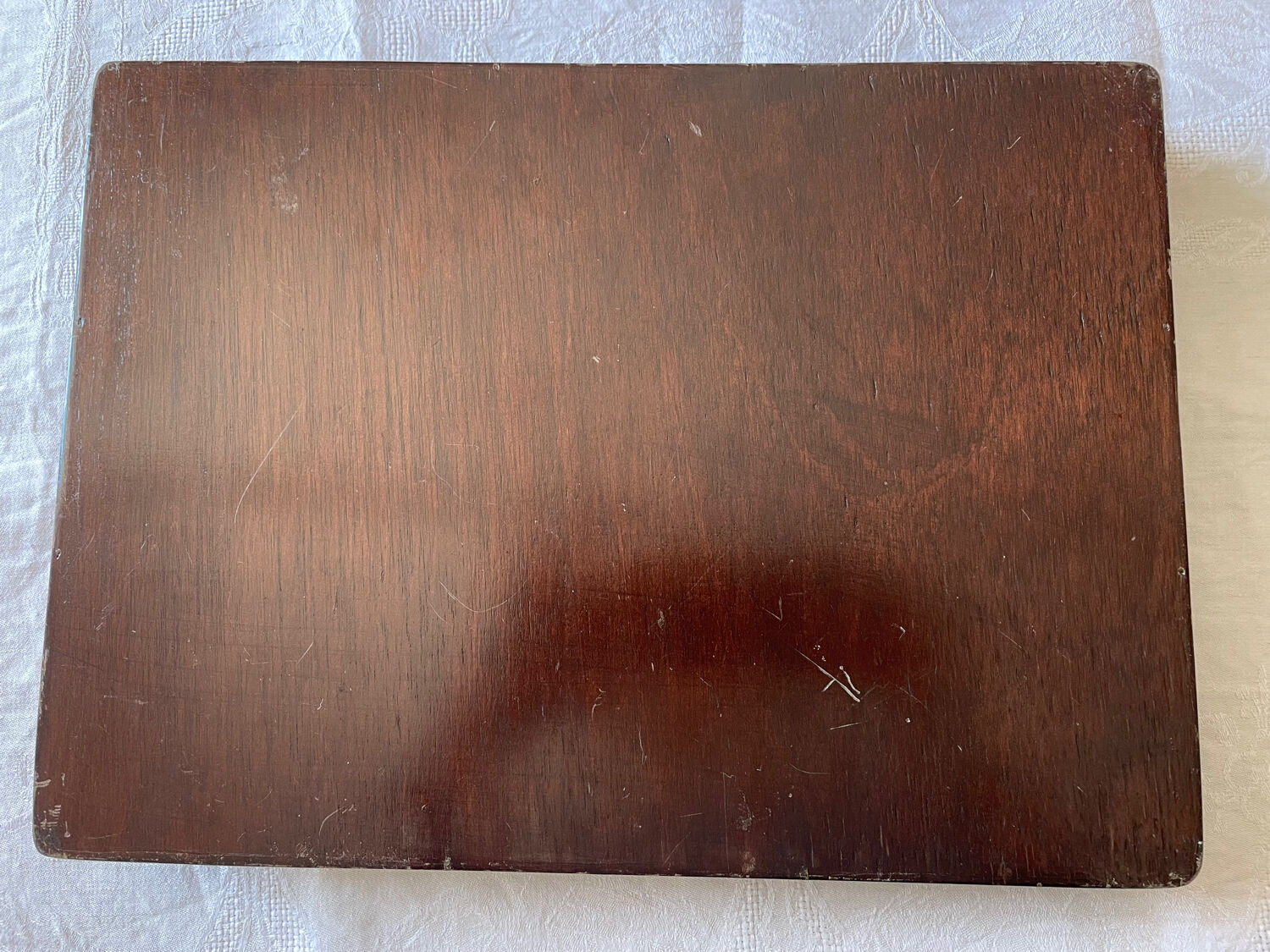 Wood and leather tray