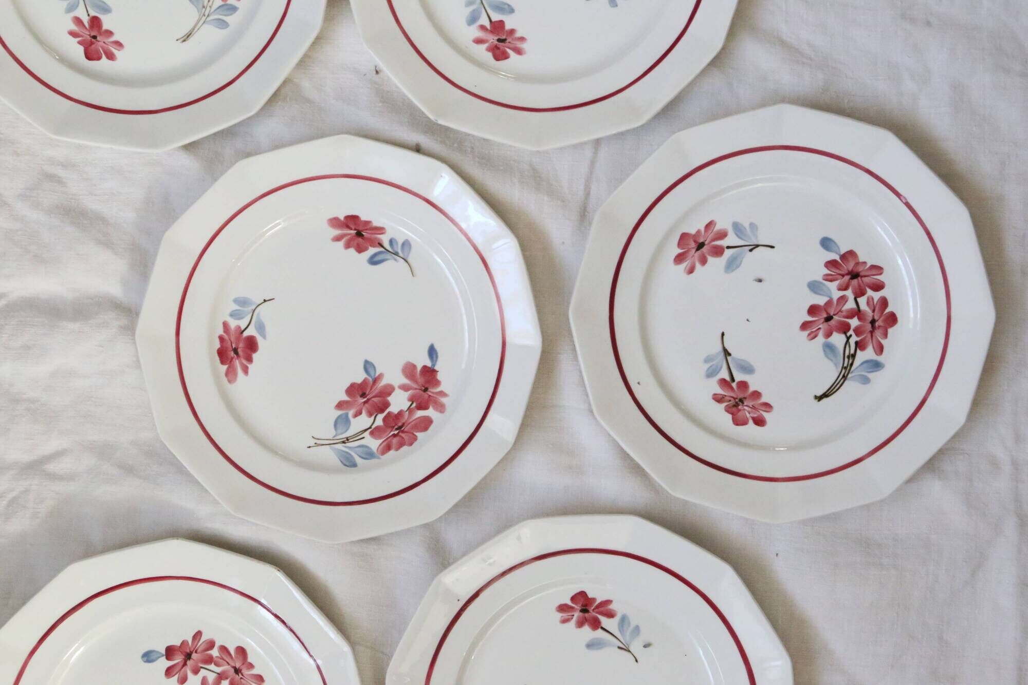 Dinner plates x6, Ceranord, Semi French Porcelain from the late 1950s