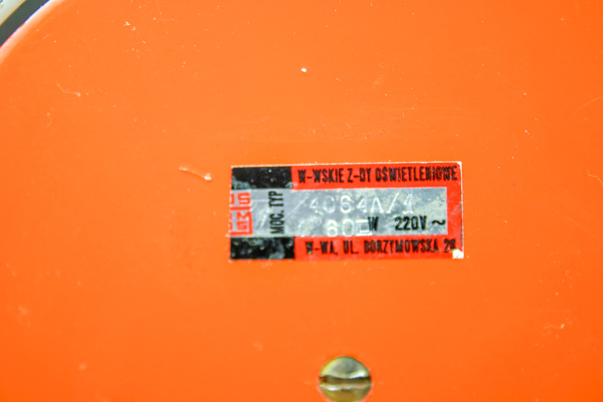 Adjustable Desk Lamp in Orange Painted Metal and Chrome-Plated Spiral Arm, 1970s