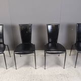 Set of 4 post modern dining chairs by Arper Italy, 1980s